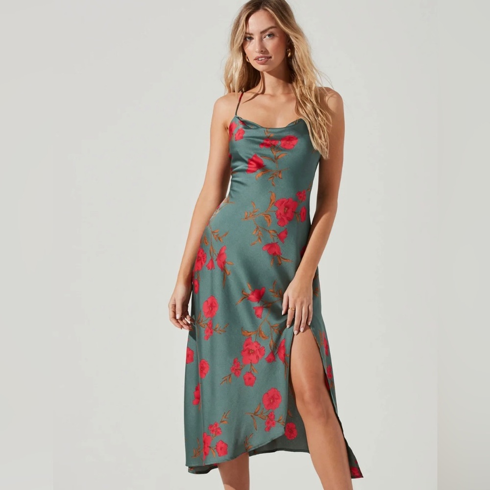 ASTR the label Gaia dress raspberry teal floral